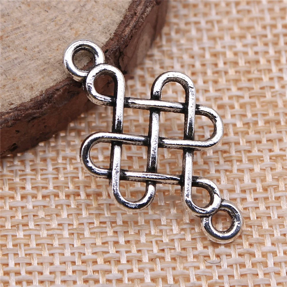 WYSIWYG 20pcs 31x18mm Chinese Knot For Jewelry Making Lucky Chinese Knot Pendants Charm Chinese Knot Connector