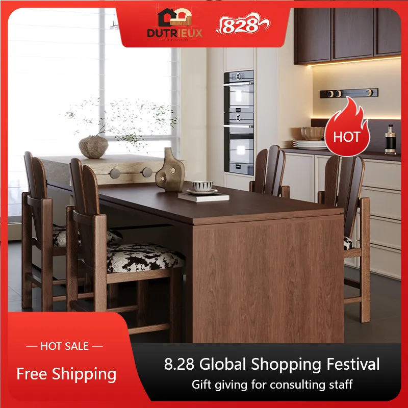 Wood High Back Dining Chairs Elegant Brown Bistro Office Kitchen Dining Chairs Living Room Sillas De Comedor Furniture For Home
