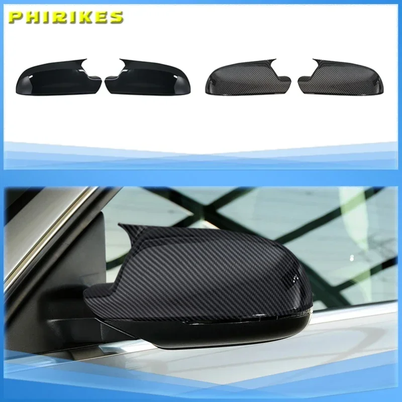 Für Audi A4 A5 B8.5 A3 A6 C6 Q3 Carbon-Look Vollersatz mit Clips Autotür-Seitenspiegelkappen Rückspiegelabdeckung