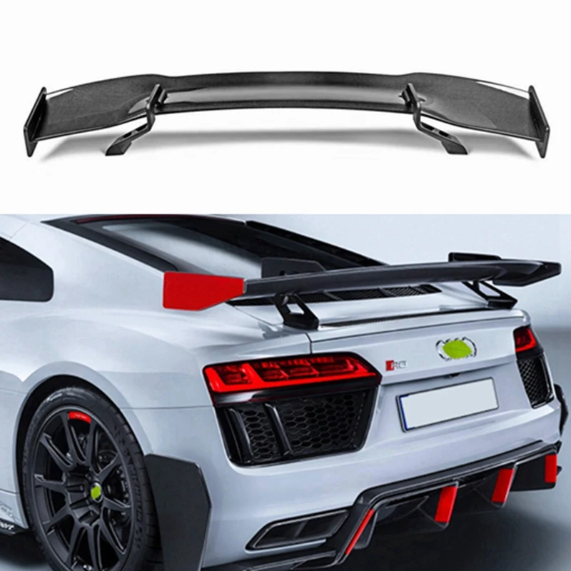 Real Carbon Fiber Car Rear Wing Trunk Lip Spoilers For Audi TT RS MK3 R8 V8 V10 Coupe 2008-2020 Sport GT Spoiler