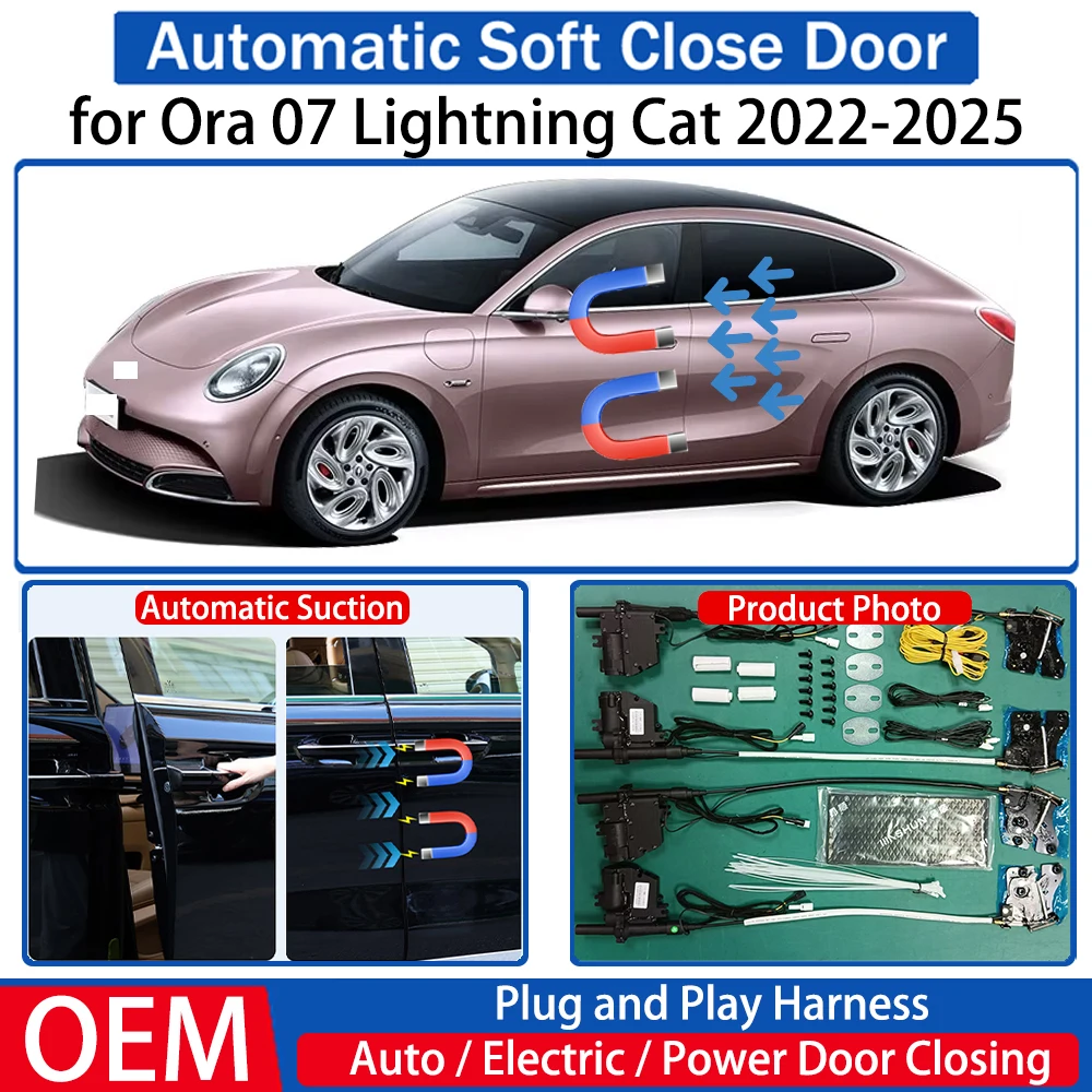 

for Ora 07 Lightning Cat 2022 2023 2024 2025 OEM Car Automatic Soft Close Door Electric Suction Kit Auto Power Closing System