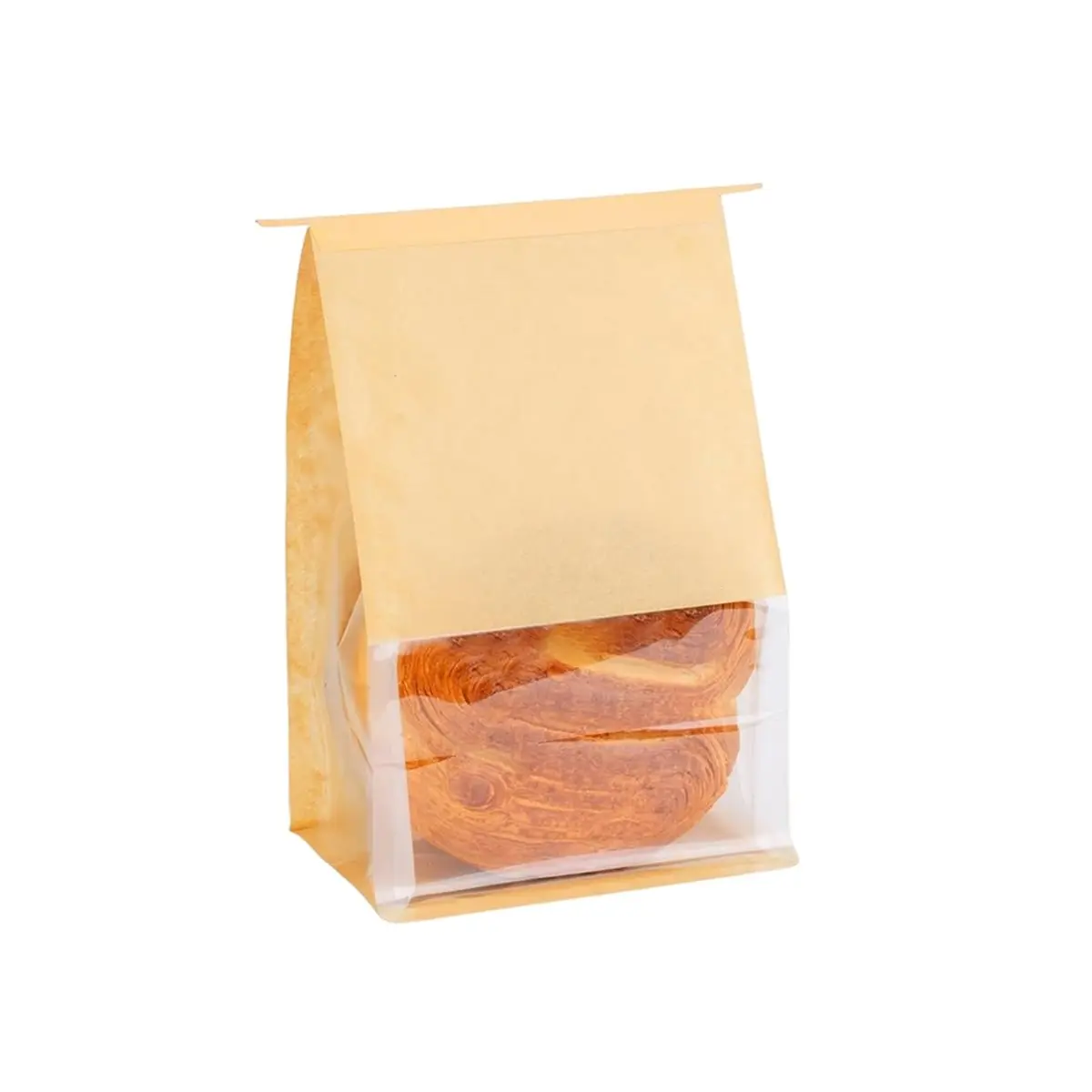 Bread & Cookie Bags with Tin Tie Seal, 50 Pack Bakery Bags with Window for Pastry Bagels Treats Cookies Brown Large