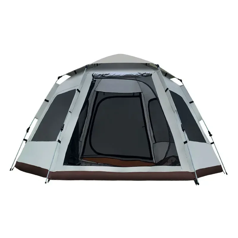 Outdoor Tent 5 to 8 People Hexagon Camping Large Space Rain-proof Wild Tent Automatic Portable Outdoor Canopy Tent