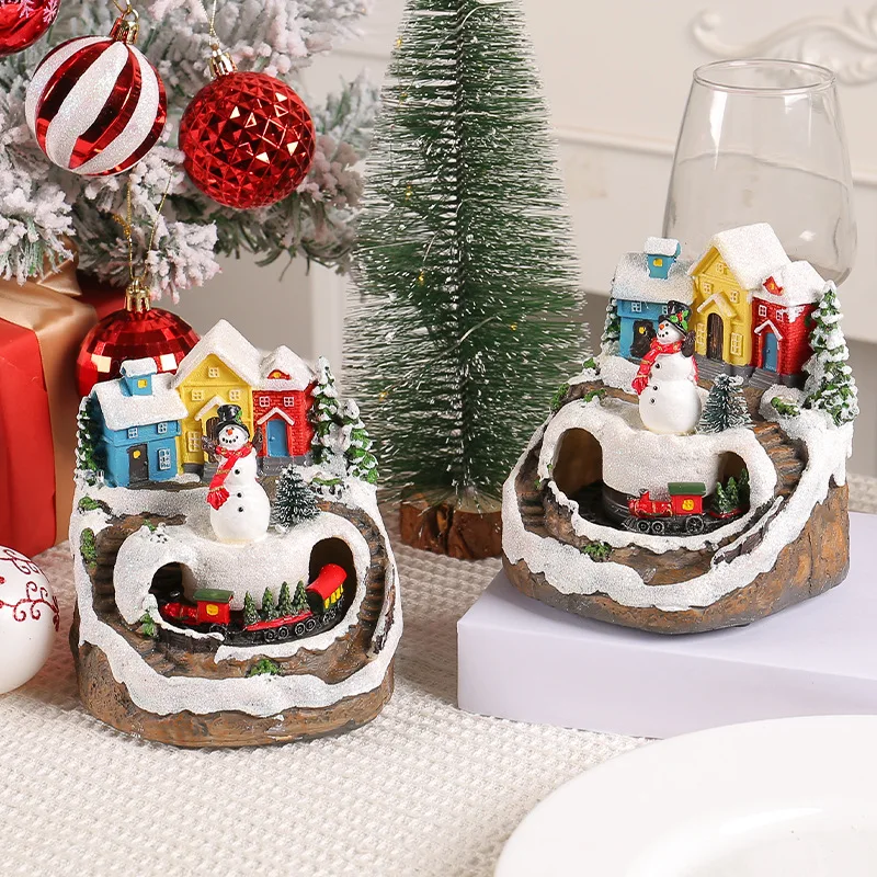 Christmas gift New Christmas snowman house music box Children's gift music box toy