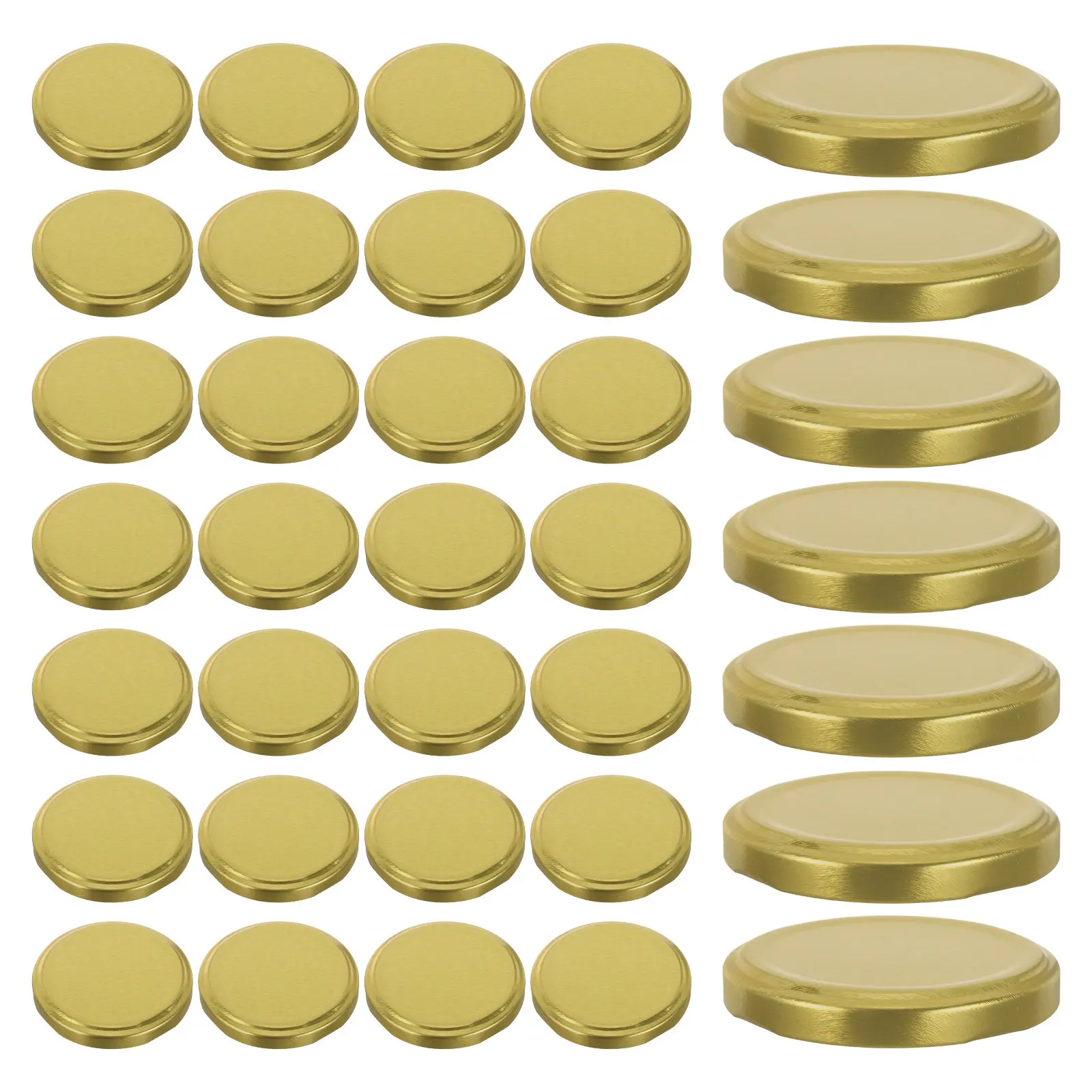 100Pcs Jar Leakproof Lids Metal Covers for Regular Mouth Jars Food Preservation Jam Honey Storage Tinplate Sealing Caps