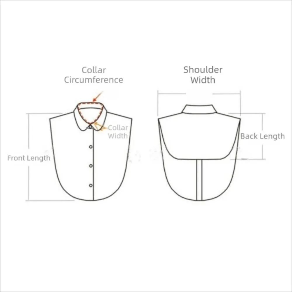 اللون الأبيض طوق وهمية عالية الرقبة مخطط بطانة انفصال طوق زر بلوزة الأزهار تصميم كاذبة طوق الشباب البالغين #5