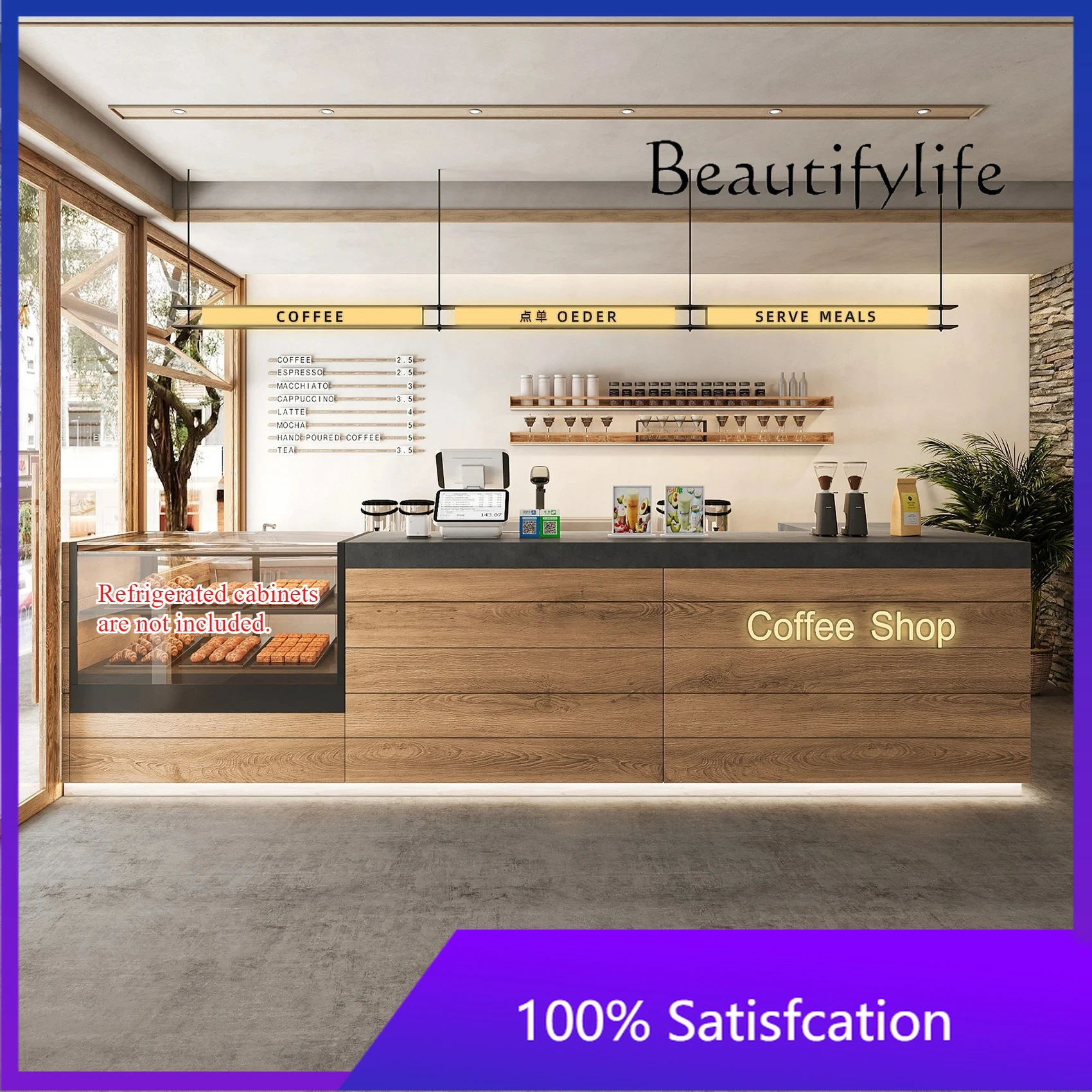 1 Coffee Shop Reception Desks Checkout Page Bakery Bar Cake Dessert Shop Front Desk Hotel Reception Counter Custom Furniture