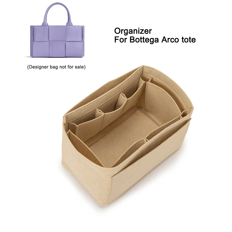 Sac fourre-tout Bottegaa Arco, doublure en feutre pour sac à main, sac de rangement cosmétique, sac à main intérieur, poudres de voyage, protecteur Shaper