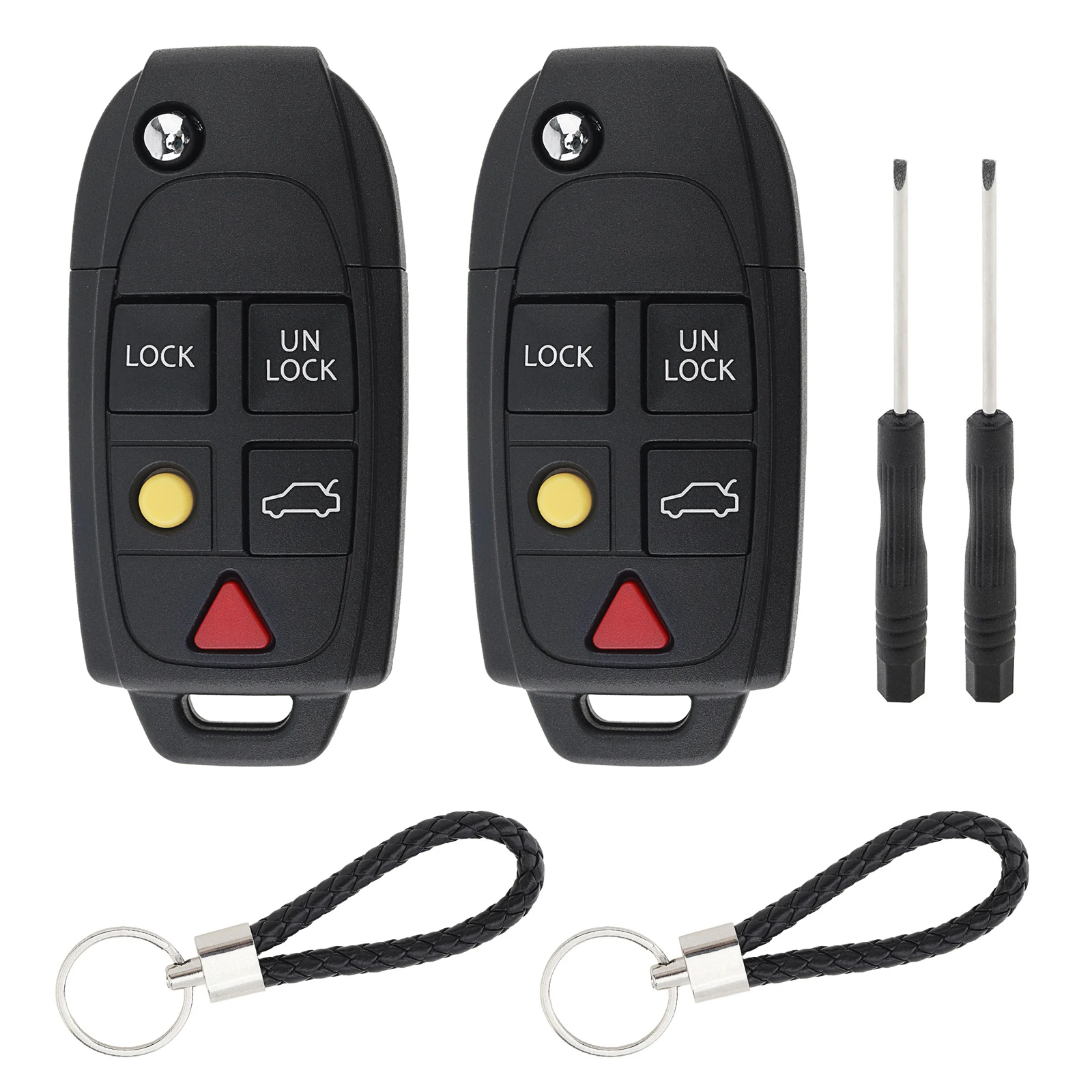 

2pcs 5 Buttons Car Remote Key Fob Case Shell Fit for VOLVO S60 S80 V70 XC90 Flip Car Key Shell Case Cover Replacement