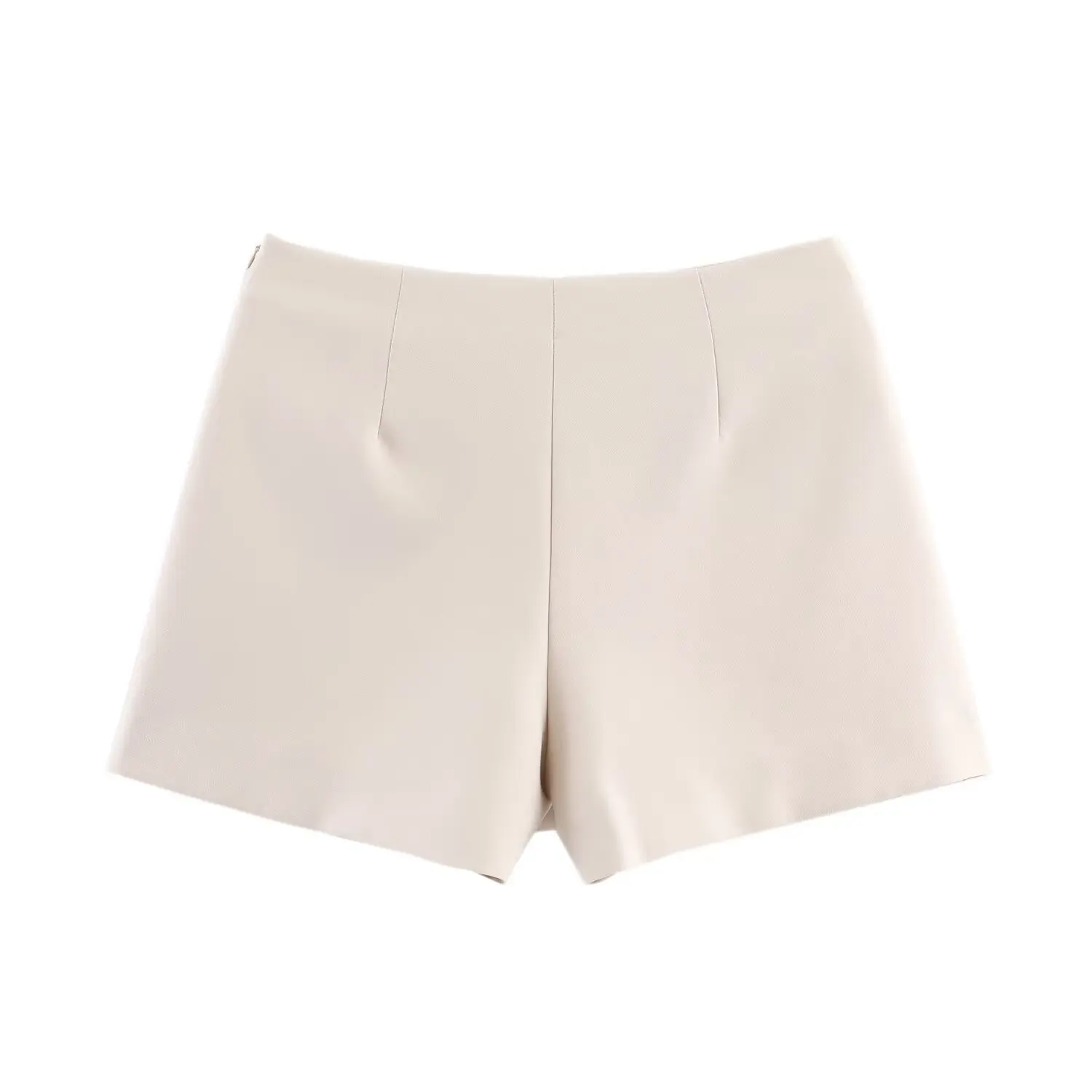 BSAY Autumn New Product Women's Wear 2025 French Minimalist Style High Waist Asymmetric Metal Decorative Casual Shorts