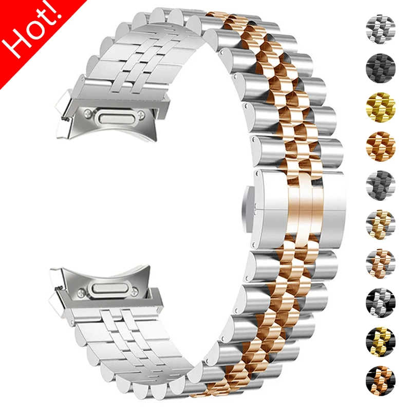 Stainless Steel Strap for Samsung Galaxy Watch 6Classic 43mm 47mm 6/5/4 40mm 44mm No Gaps Quick Fit Bracelet for Watch 5Pro 45mm