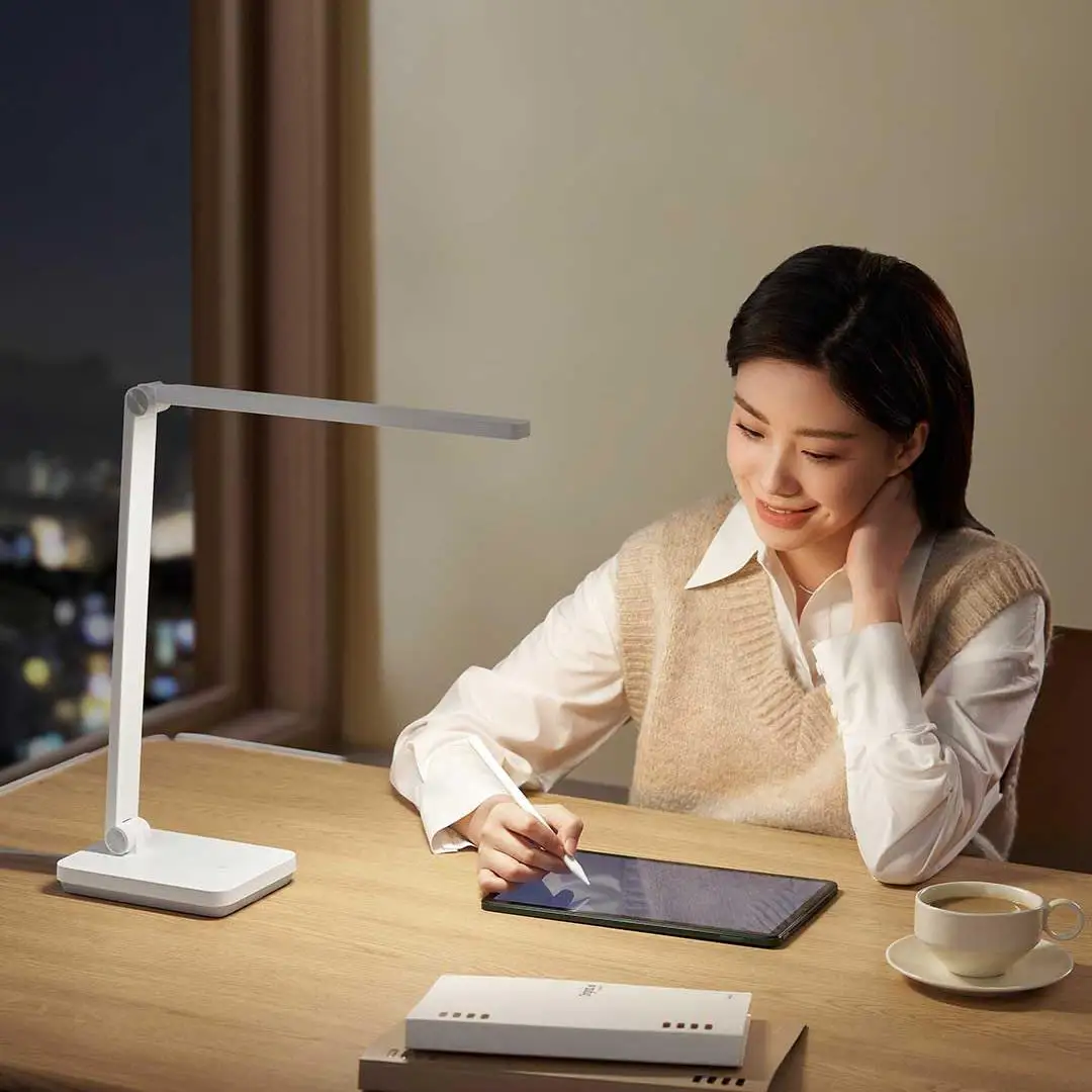 Xiaomi Mijia-Lámpara de mesa inteligente 2 Lite Mi, lámpara LED de escritorio, protección ocular, 4000K, 500 lúmenes, luz de mesa con atenuación, mesita de noche plegable