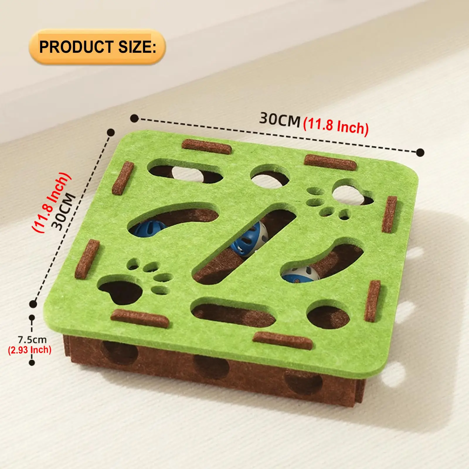 Interactive Cat Puzzle Maze Toy – Felt Hide & Seek Self-Play Toy for Indoor Cats/Kittens, Encourages Natural Hunting Instincts