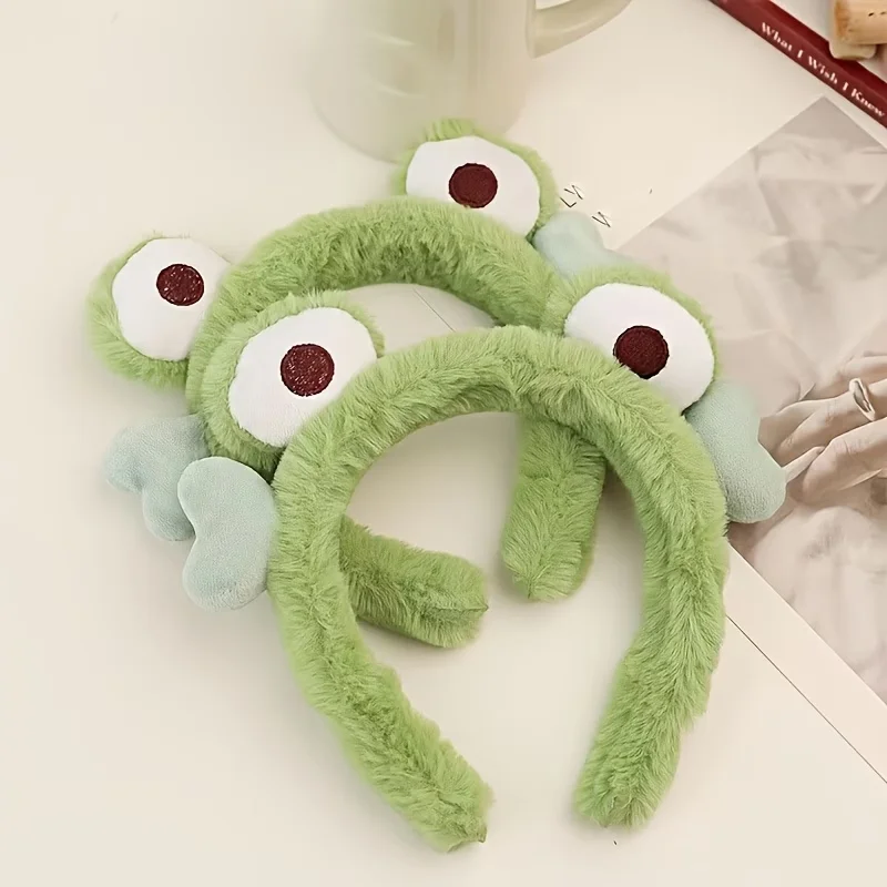 Kawaii Frog Plush Hair Wrap Headband for Women