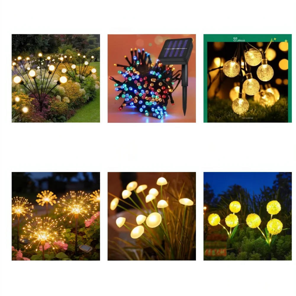 Solar Powered Bubble Ball String Lights Waterproof Garden Stake Lamp For Outdoor Lawn Patio Courtyard Festive Decoration