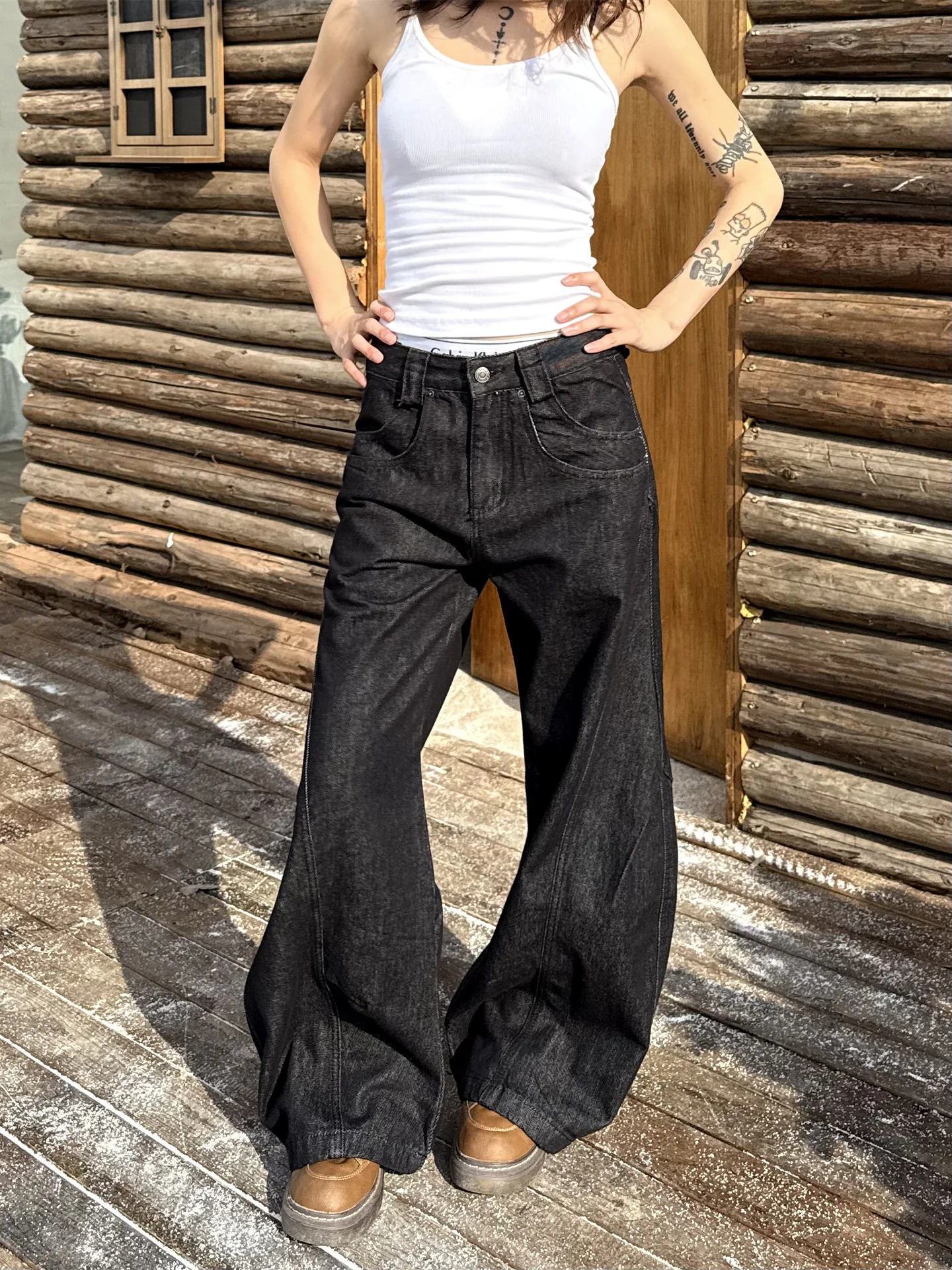 

Мужские широкие джинсы Don Cry Original Cowboys, американские, повседневные, износостойкие, с высокой талией, джинсы-клеш