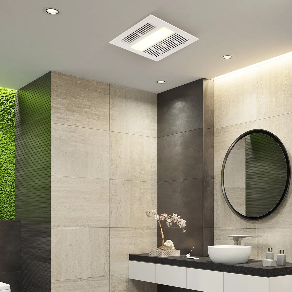 110 CFM 1500 واط المجلفن الصلب الحمام مروحة العادم إضاءة LED هادئة سهلة التركيب تنوعا الحمام المطبخ الصالة الرياضية الغسيل #2