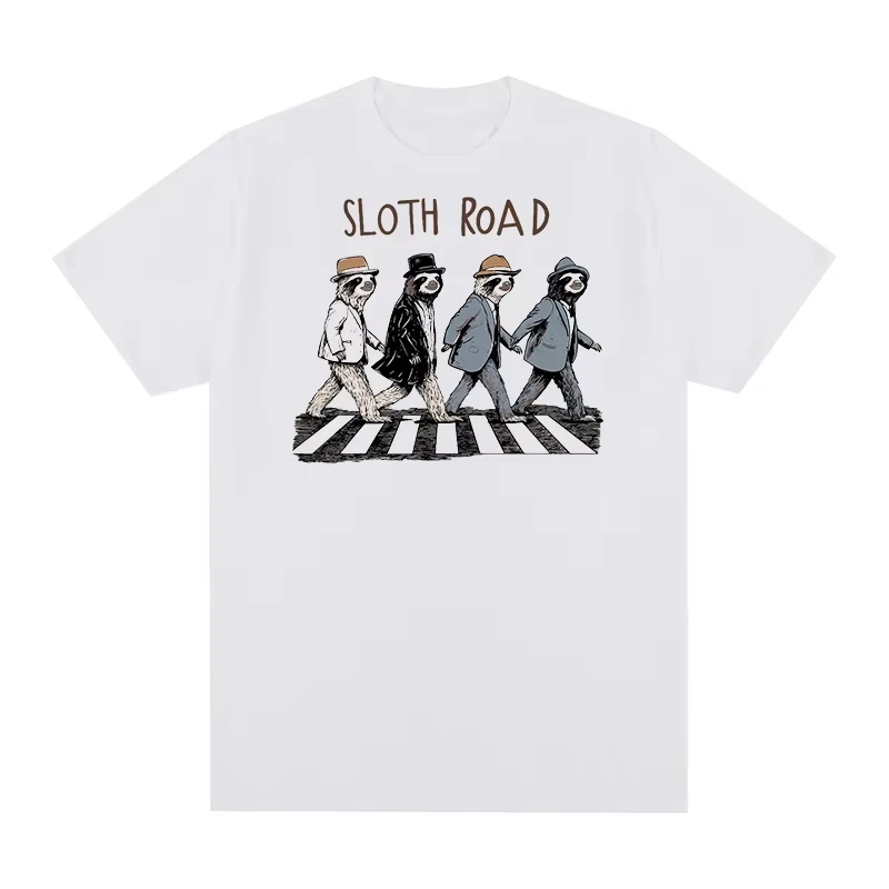 Sloth Road Vintage T-shirt Lennon Rock The Beatle Hip Hop Cotton Women Men Summer Fashion T Shirt New Tee Tshirt Womens Tops