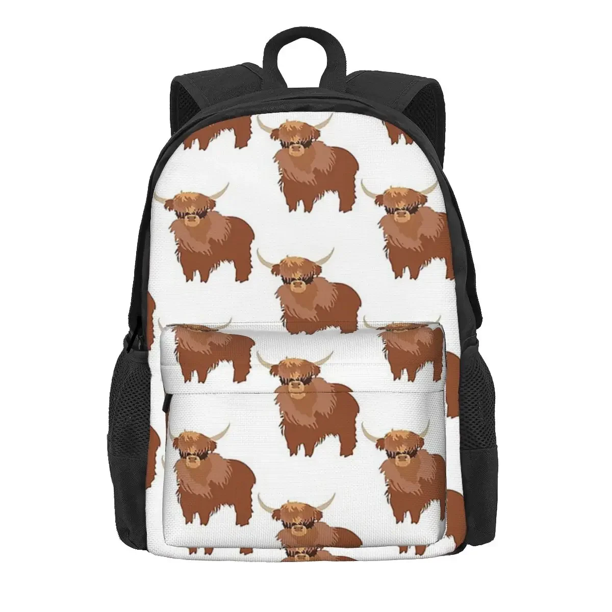 Fluffy Highland Cow Backpacks Boys Girls Bookbag Children School Bags Cartoon Kids Rucksack Laptop Rucksack Shoulder Bag