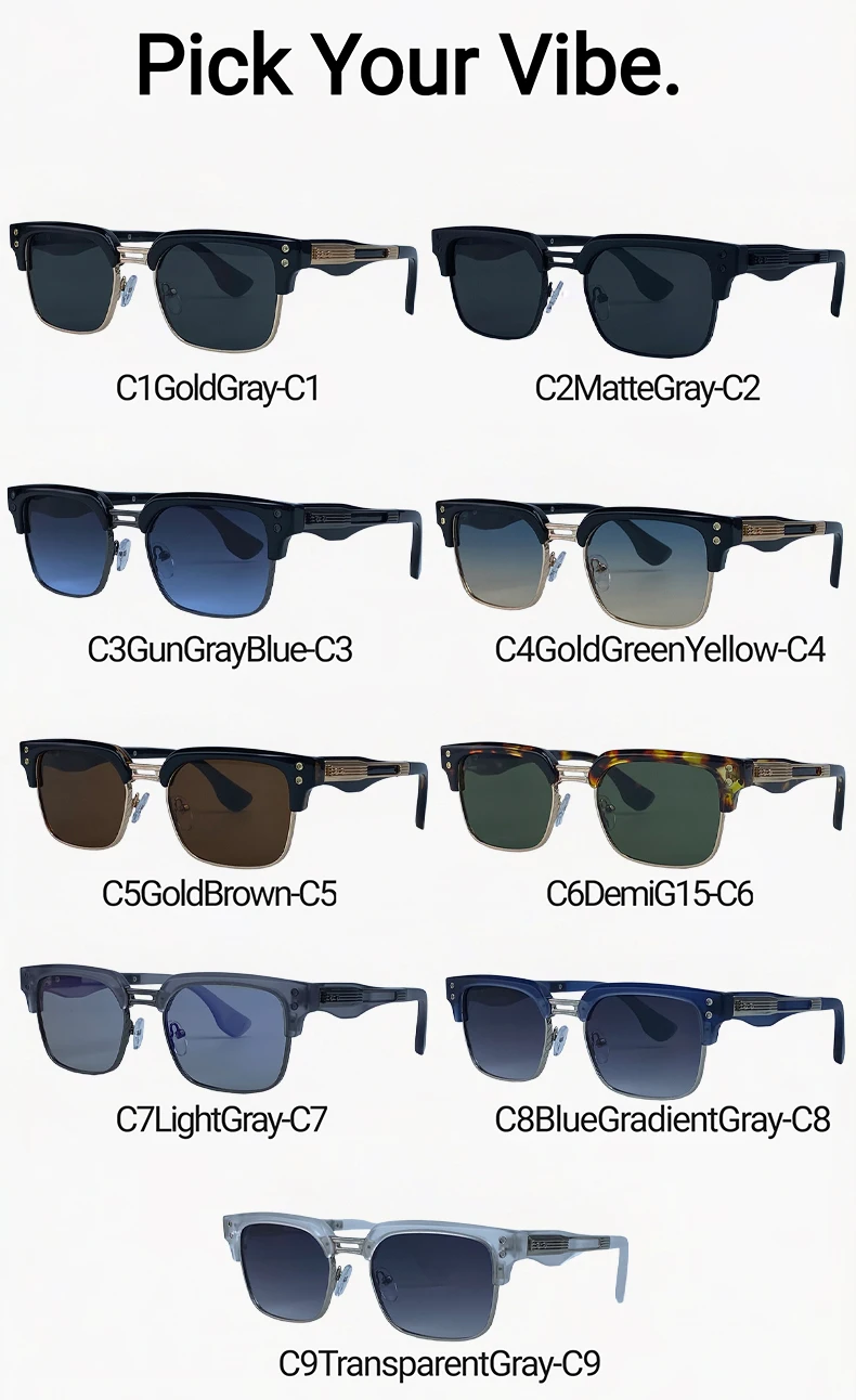 Retro Quadratische Punk-Sonnenbrille für Herren 2026 Luxus Designer Vintage Farbwechselnde Fahr-Steampunk-Sonnenbrille für Männer Eyewear Shades – Detail 10