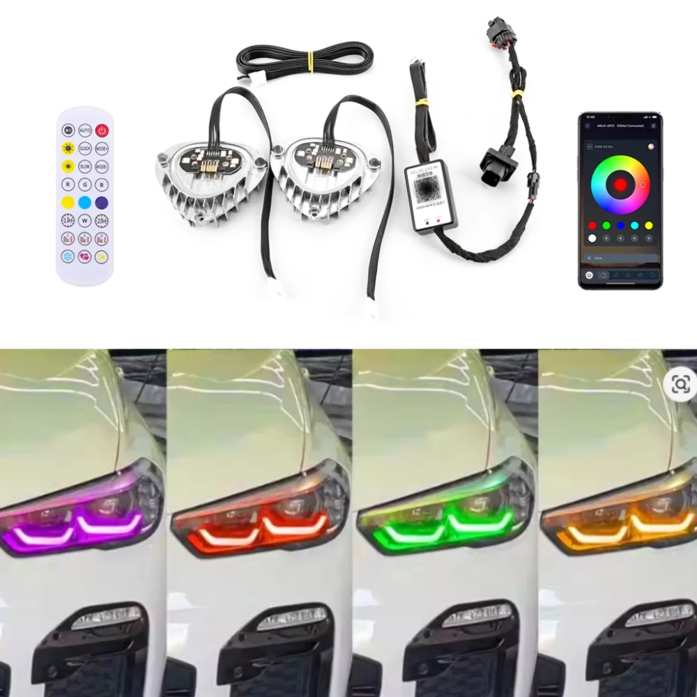 Angel Eyes RGB DRL Module For BMW 2020 X5 F95 G05 X6 G06 F96 40i M50IX LED Headlight Left & Right 1420000479 63119477985 947798