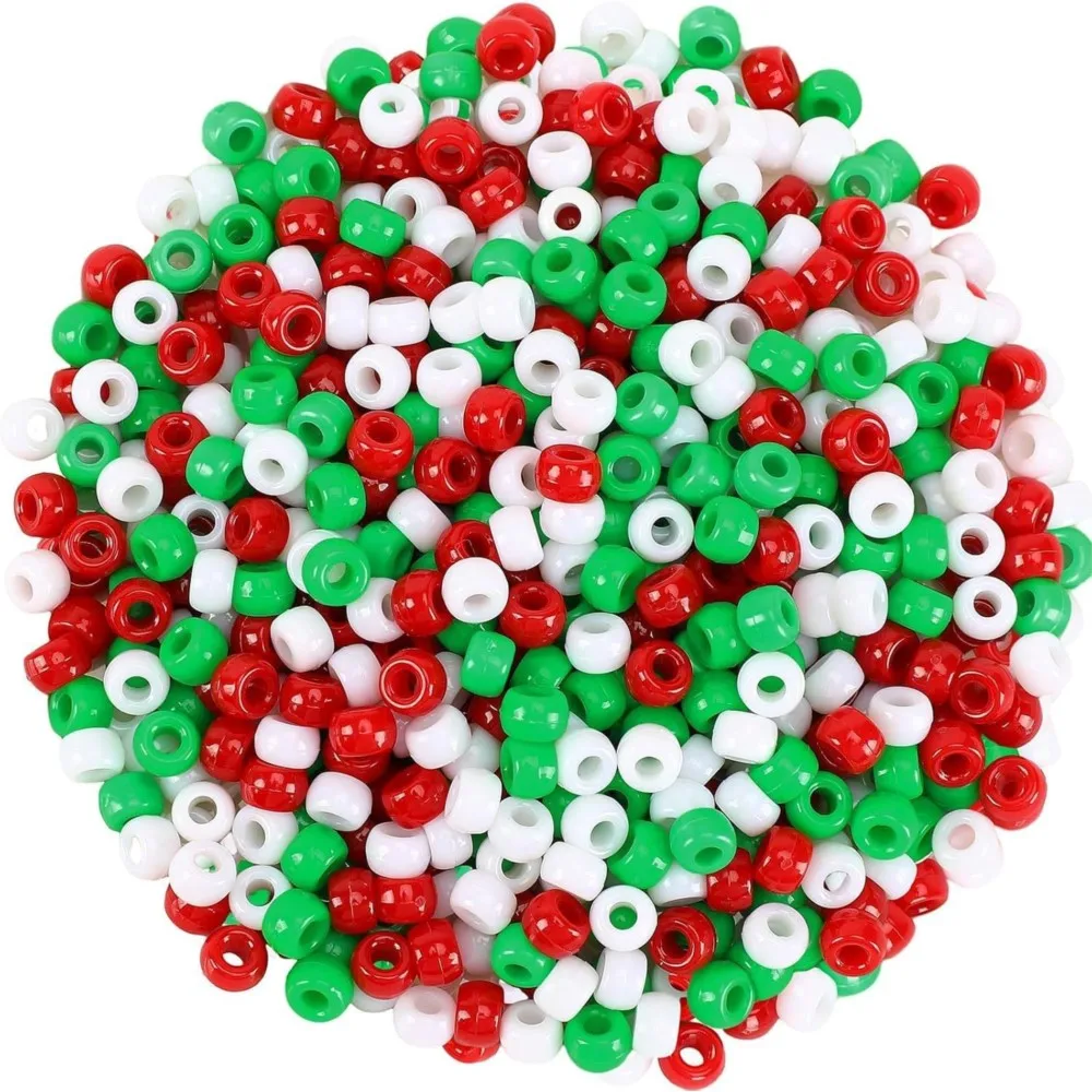 100Pcs Plastic Mixed Large Hole Pony Beads For DIY Bracelets Necklaces Anklets Earrings Hair Beads Jewelry Making Accessories