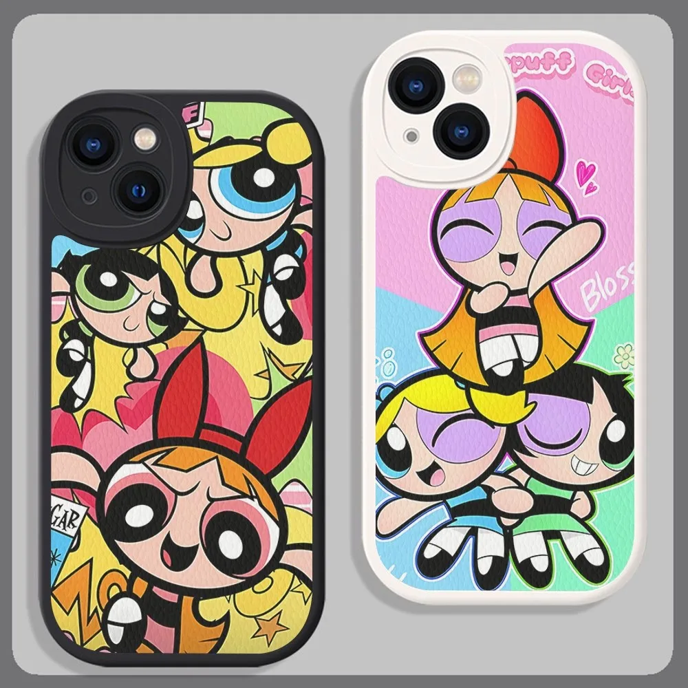 Cute Cartoon P-Powerpuff Girls Mobile Phone Case Hard Leather For IPhone 16 15 14 13 12 11 14 Pro Max Xs X Xr 7 8 Plus Fundas