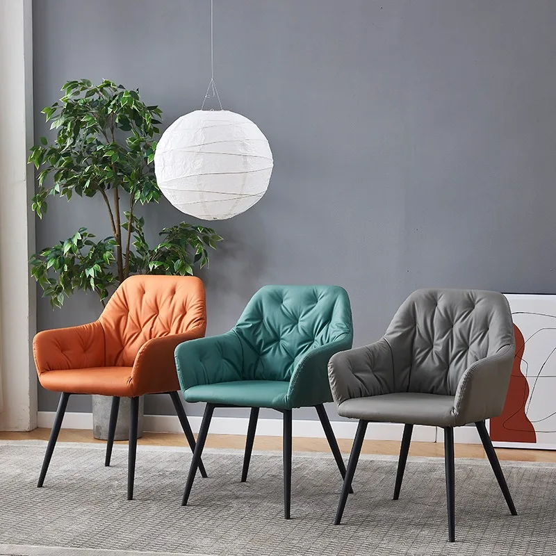 

Luxury Nordic Dining Chair Upholstered Modern Velvet Dine Restaurant Dining Room Chairs with Armrests and A Comfortable Backrest