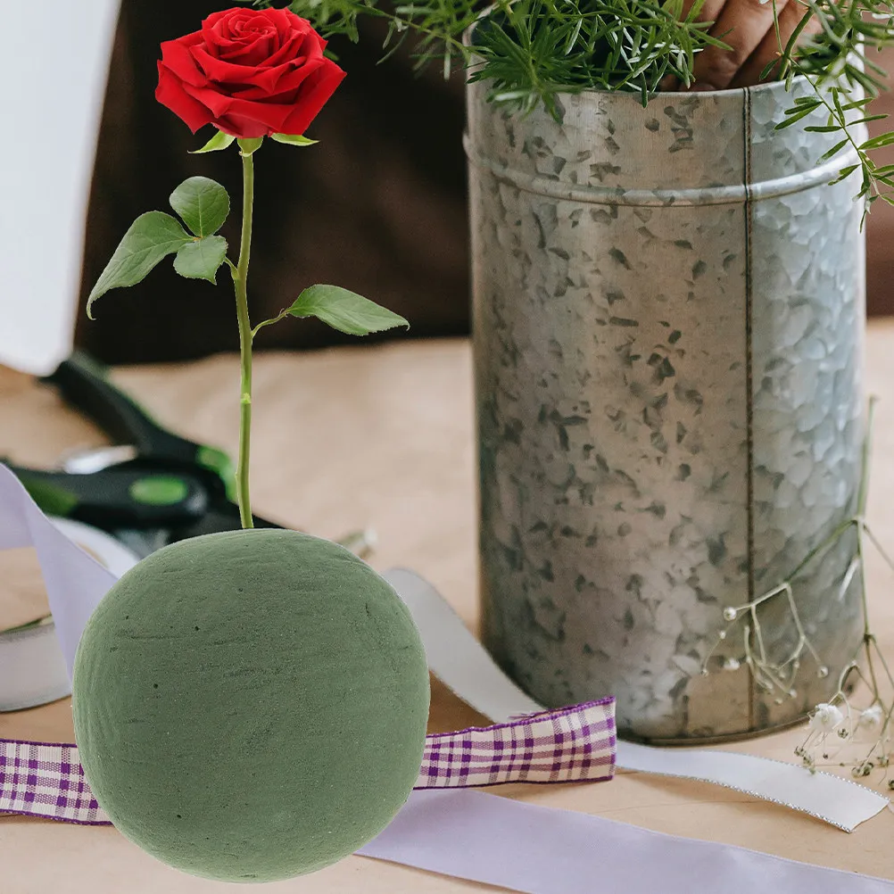2Pcs Floral Foam Ball Green Round Sphere Stable Support Wet Dry Wedding Bouquet Artificial Plant Craft Foam Block