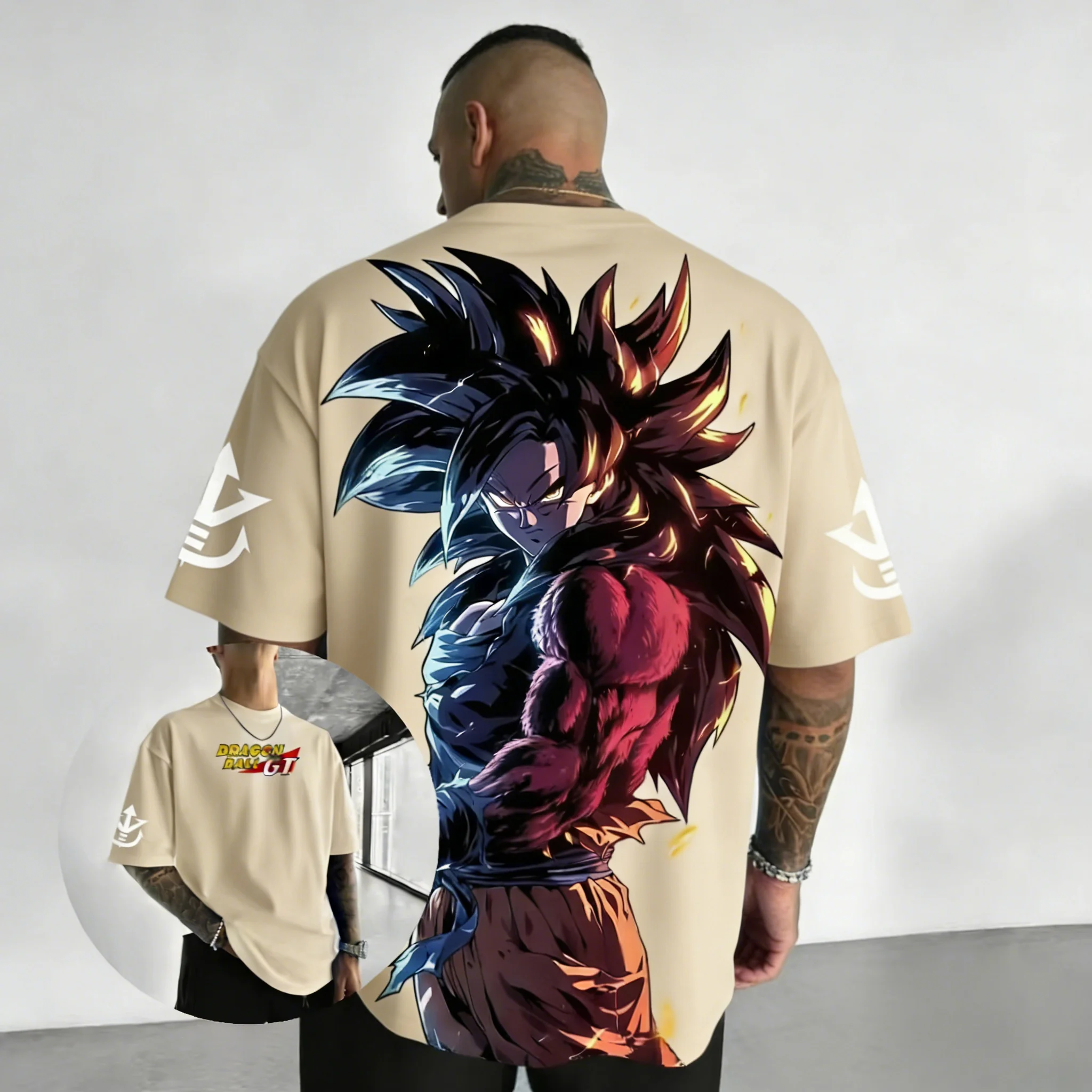 Dragon Ball GT Anime Cotton T-shirt 2026 Summer New Super Saiyan 4 Printed Men's Hip Hop Oversized Casual Short Sleeve Top view 6