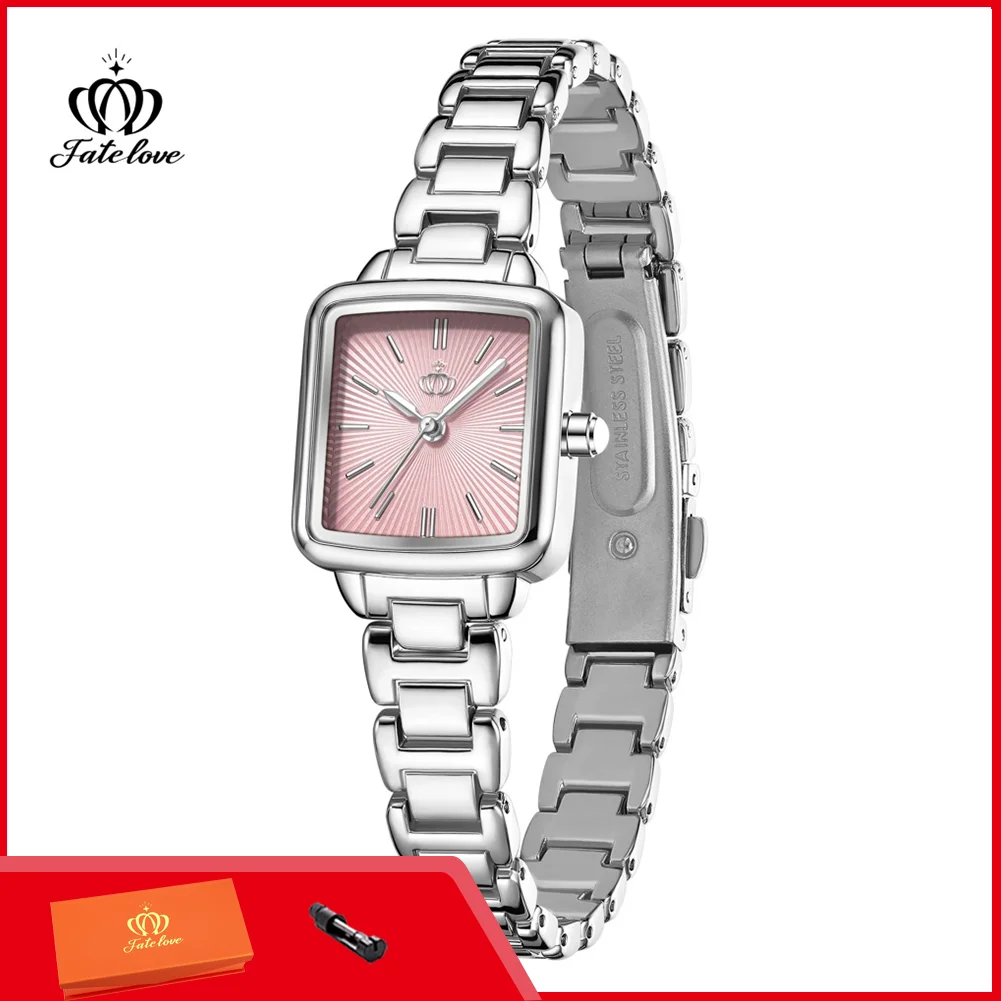 Fatelove 925 Luxury Quartz Watch for Women Stainless Steel Waterproof Fashion Elegant Ladies Wristwatches