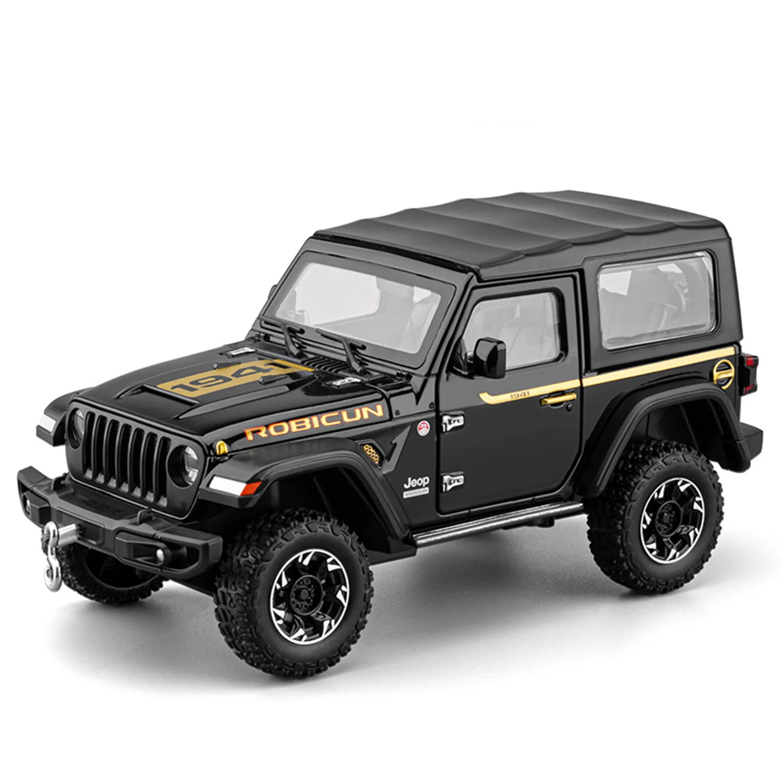 

1: 24 rupees Ken Jeep Wrangler alloy off-road vehicle model convertible hardtop detachable light boy toy