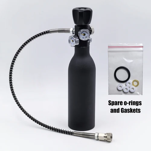 Imagen 2 del producto Adaptador de estación de llenado de válvula DIN, 4500psi/300bar con manguera de 20 pulgadas, doble calibre para cargar tanques de buceo