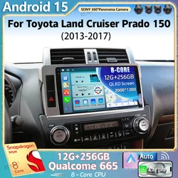 Android 15 For Toyota Land Cruiser Prado 150 2013 - 2017 2K QLED Android Car Radio Multimedia Video Player GPS Stereo CarPlay
