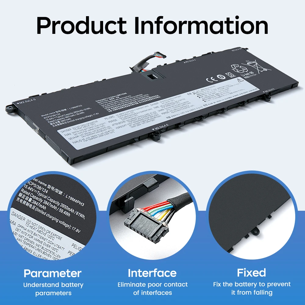 BGBT L19C4PH3 L19M4PH3 Laptop Battery For Lenovo YOGA SLIM 7 PRO 14ACH5 14ARH7 14IAP7 14IHU5 Series 5B10Z49518 L19D4PH3 59.4Wh