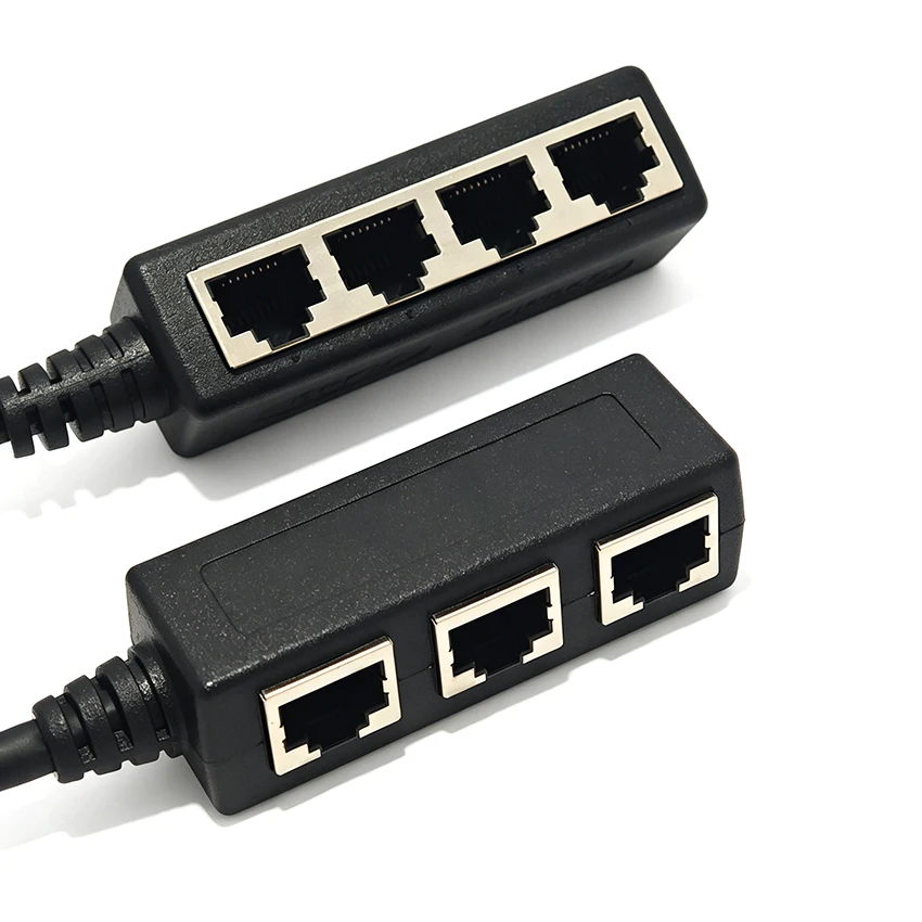 RJ45 3 In 1 4 In 1 Splitter LAN Ethernet Network Connector Extender Adapter Cable For Networking Extension 1 Male To 3/4 Female