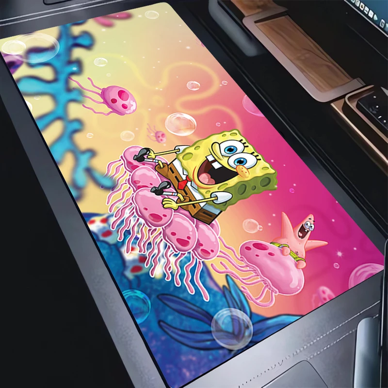 

Mouse Pad Office Laptop Cartoon S-spongeBob S-squarePants Mousepad PC Gaming Accessories Cute Keyboard Pad Kawaii Anime Desk Mat