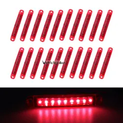 20pcs Red 24V 9LED Bus/Truck/Trailer/Truck Waterproof LED Lights Side Marker Light LED Light Tail indicator Parking lamps