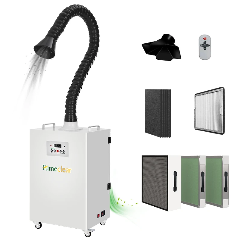 Factory Supply Welding Fume Extractor with Fireproof Net HEPA Filter for Odor CO2 Smoke Absorb