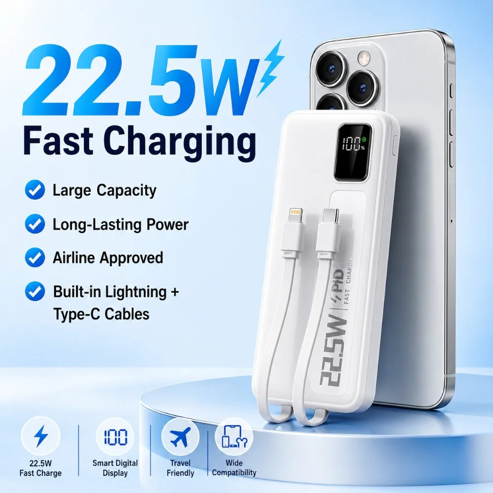 Portable 20000mAh Power Bank 22.5W Super