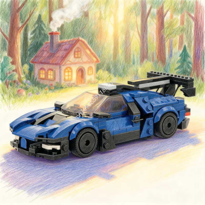 

319pcs MOC City Champions Maserati MCXtrema 8 Stud Wide Model Building Blocks Festival Gifts Toys Construction Creative Idea