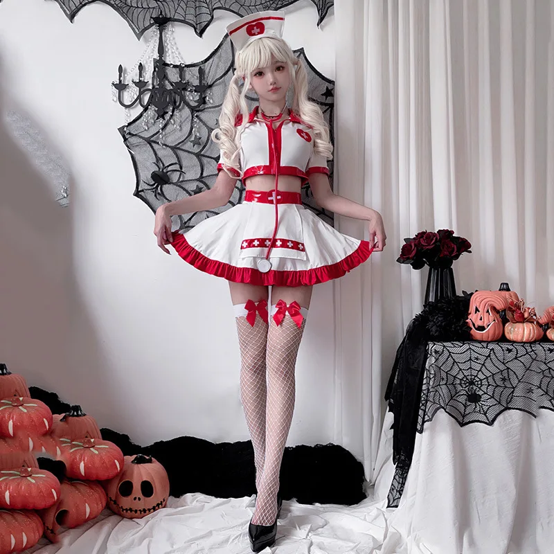 Kostium na Halloween dla dorosłych seksowny kostium pielęgniarki mundurek lekarza spódnica pielęgniarki kostium sceniczny Cosplay Anime