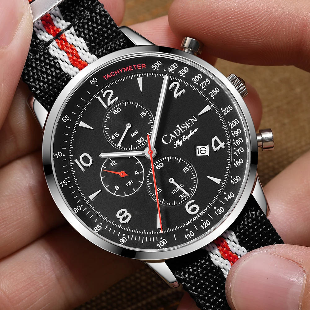 cadisen-2026-new-chronograph-men's-quartz-watches-for-men-miyota-0s10-ar-mirror-waterproof-canvas-men's-wristwatch-gift-with-box
