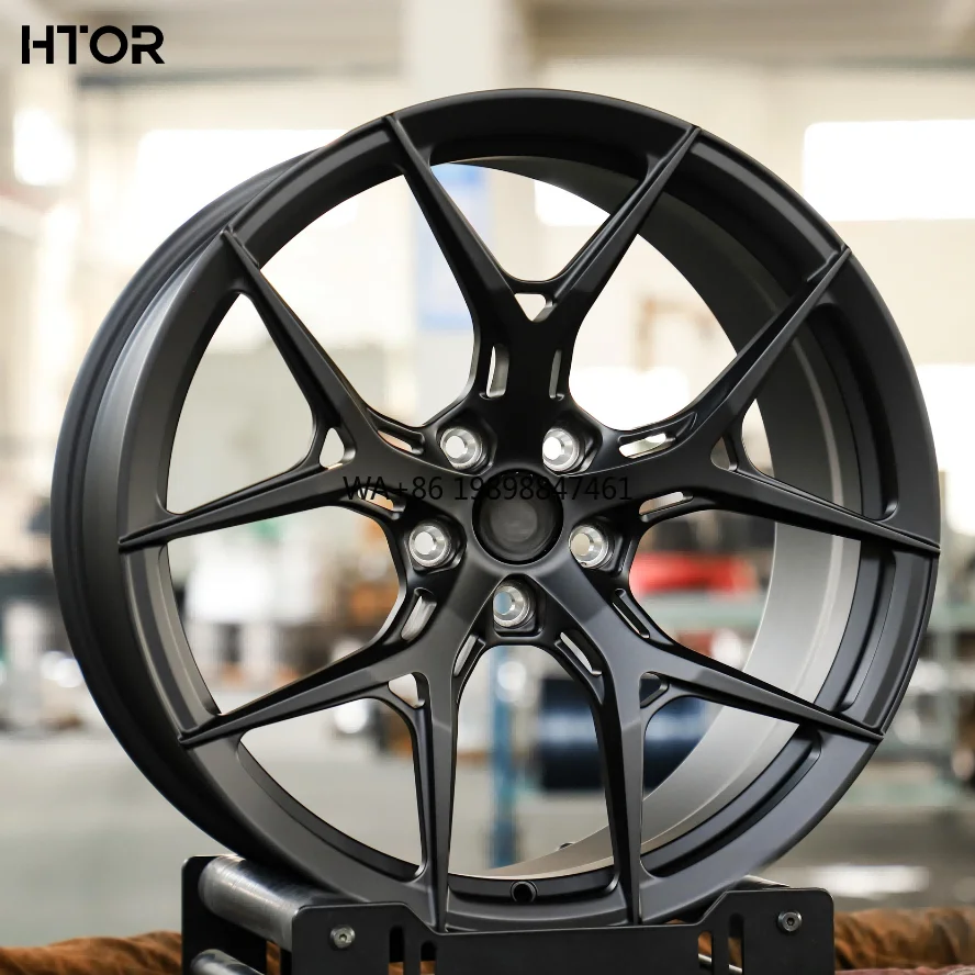 

HTOR Matte Black Brushed Deep Concave Forged Monoblock Wheels Multi-Spoke PCD112 114.3 ET 45 HF-5 Fits for Ram1500 898m 763m