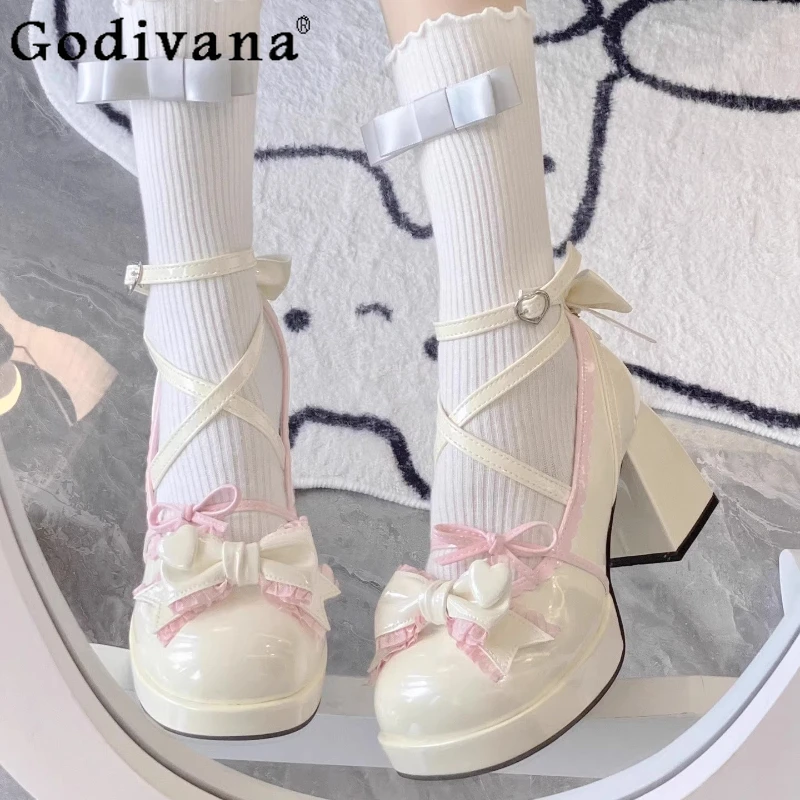 جديد كعب مكتنز ماري جين أحذية النساء اليابانية لوليتا مطابقة فستان أحذية أنثى الأميرة عالية الكعب JK حذا فردي للسيدات #4