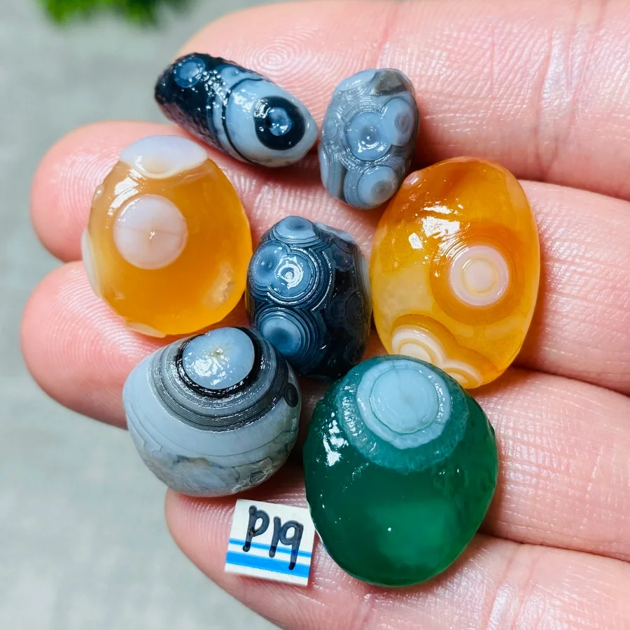 Natural  Colorful Sardonyx Agate Alxa Gobi  Rock Specimen Energy Crystal Healing Chakra Reiki Stone Garden Home Decor Gift 7Pcs