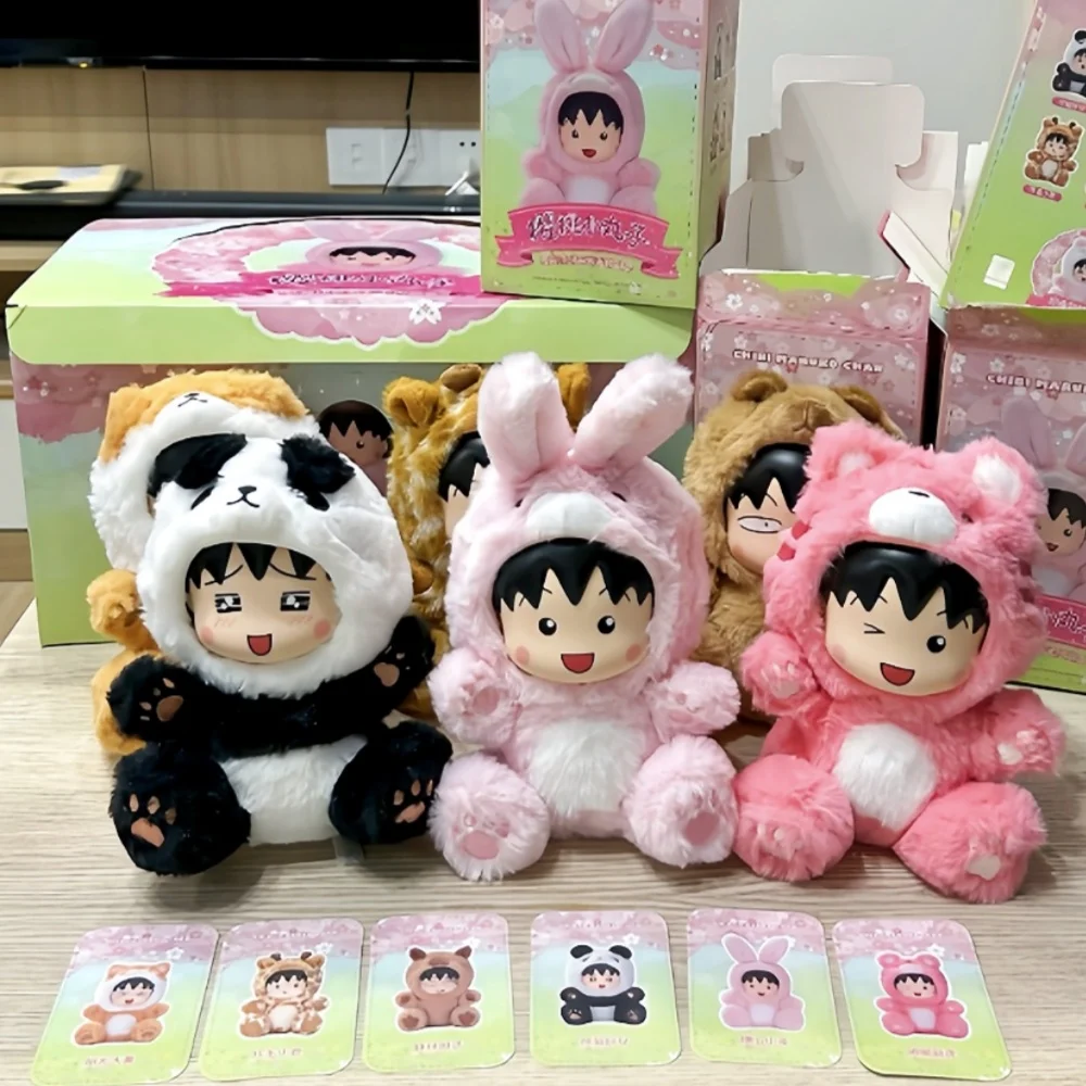 En Stock Original Chibi Maruko-Chan vestido fiesta serie felpa vinilo caja ciega 1st Bullet 2nd Bullet Kawaii figura juguetes regalo