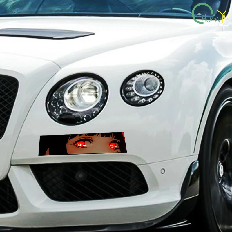 Anime girl\'s eyes waterproof JDM car decoration reflective sticker personalized modified car motorcycle scratch sticker