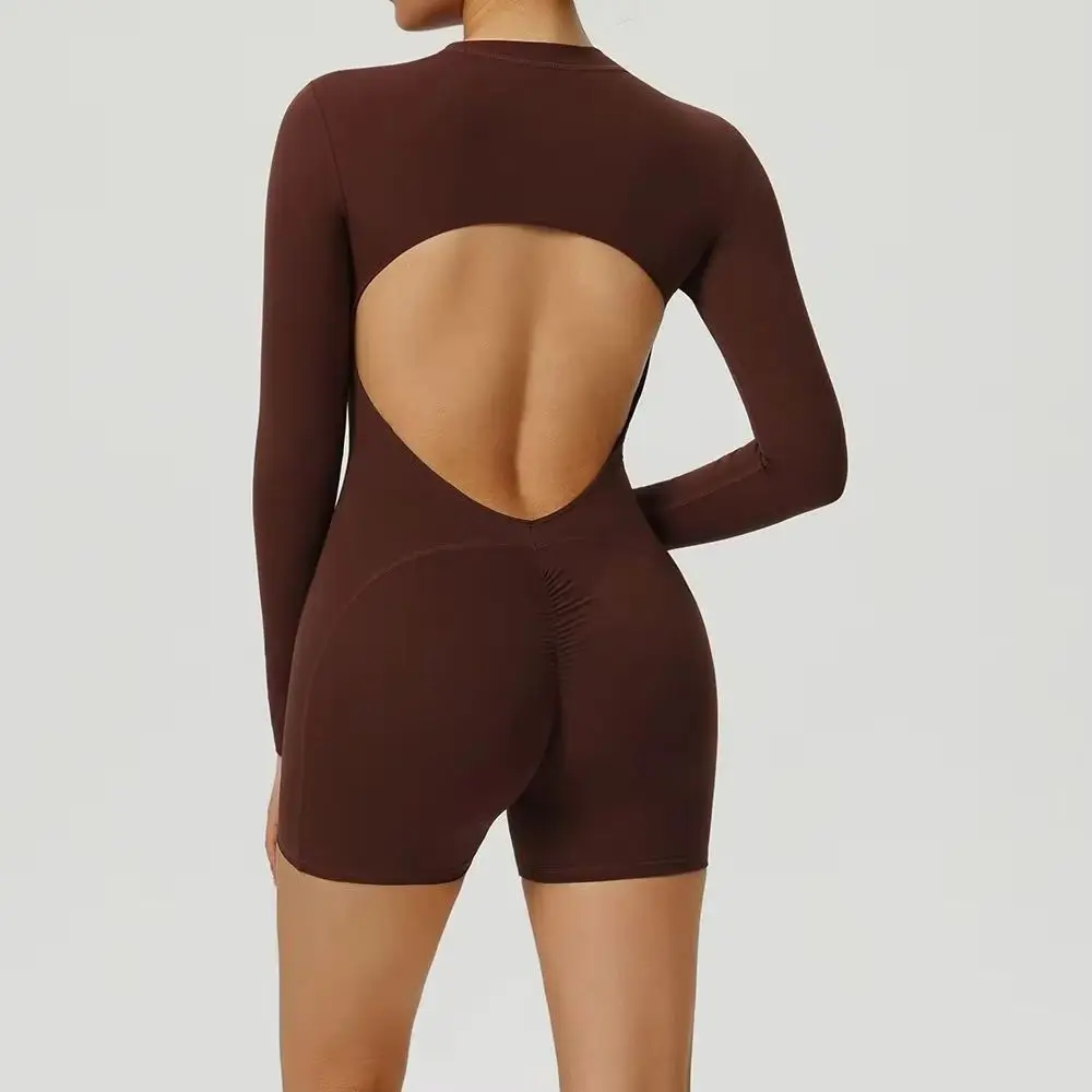 

Комбинезоны для йоги на молнии, спортивные комбинезоны для фитнеса, цельный комбинезон для тренировок с длинными рукавами, спортивные костюмы для бега в тренажерном зале для женщин, спортивная одежда