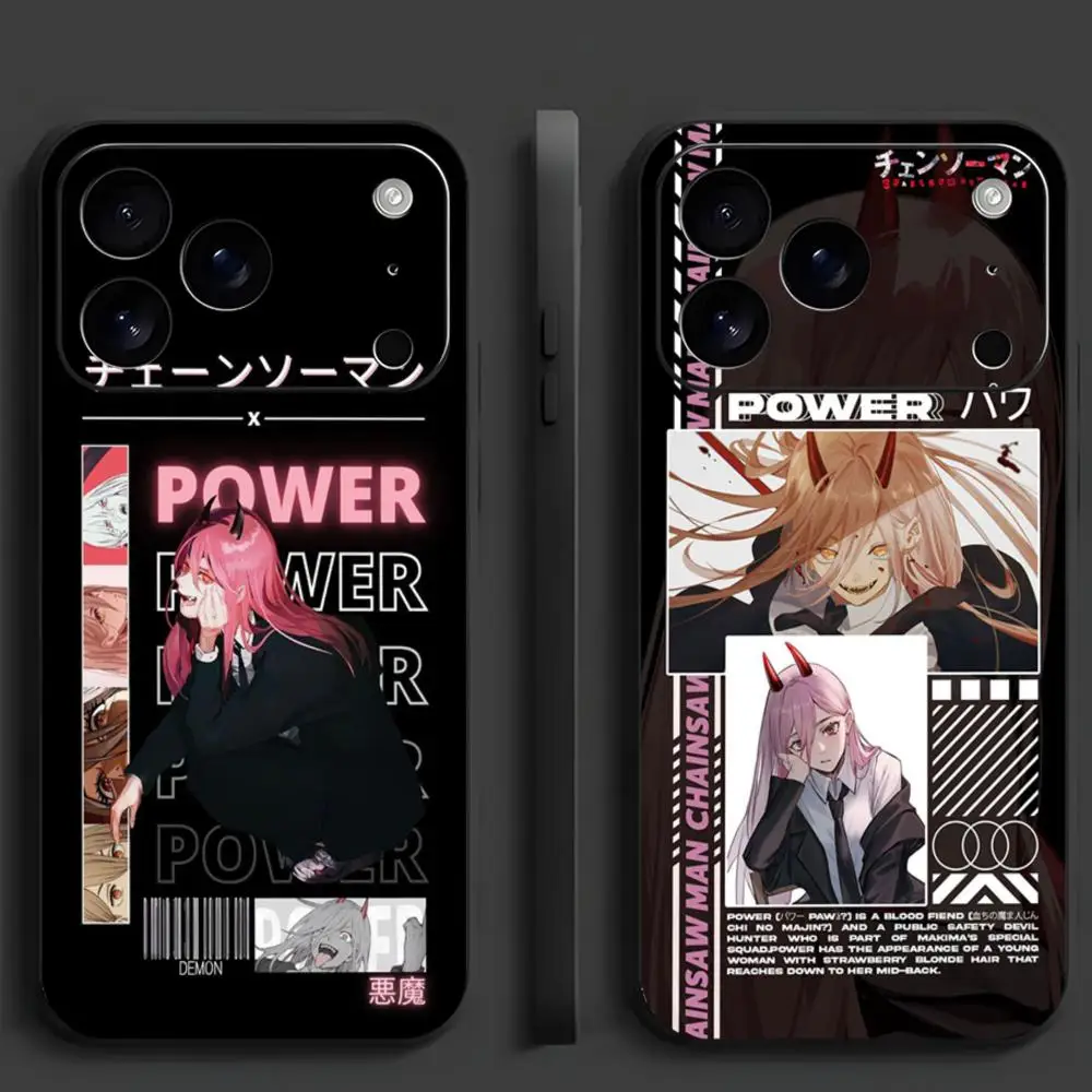 Funda para Teléfono P-Power C-Chainsaw para iPhone 17 16 Man 15 14 13 12 11 Pro Max Plus Mini, Negra Esmerilada, Carcasa Suave